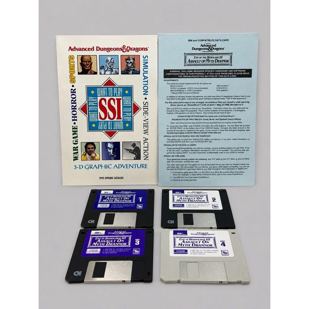 Eye Of The Beholder III Assault On Myth Drannor PC Big Box 3.5